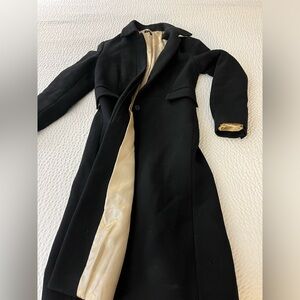 J. Crew black long coat size 6